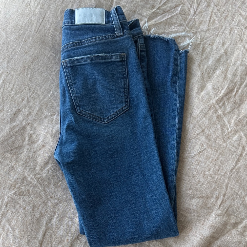 pistola light blue distressed denim jeans